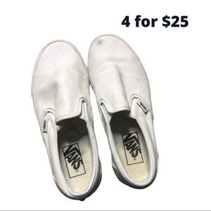 Vans slide on skater shoes white